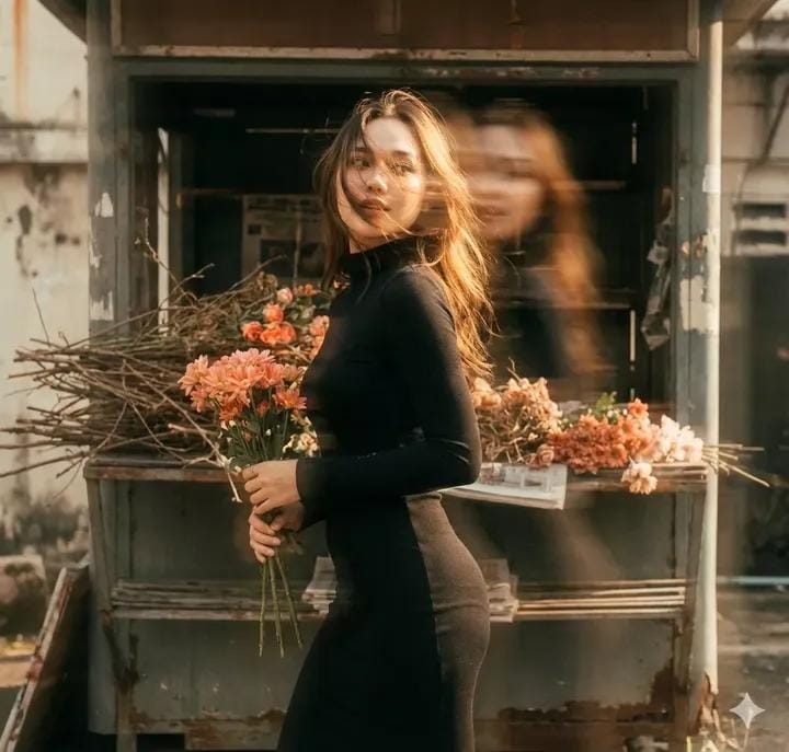 Vintage Film Aesthetic Portrait with Motion Blur 2