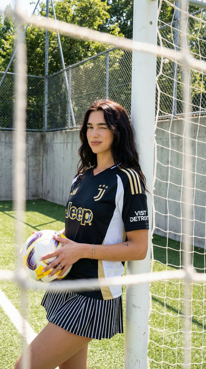 Juventus Kit Soccer Field Portrait with Harsh Sunlight 2