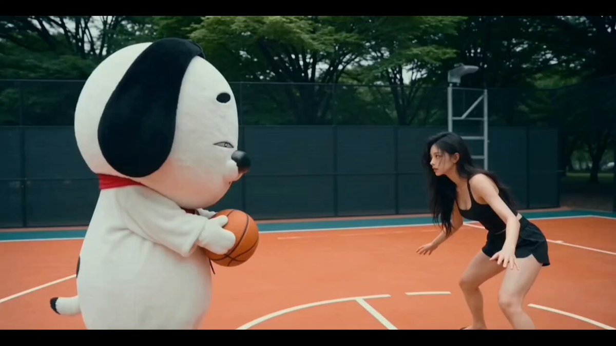 Playful Basketball Scene with Dog Mascot