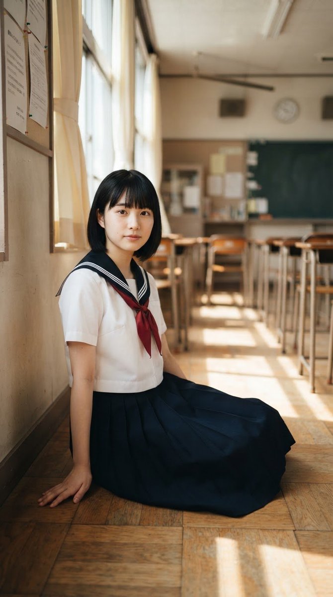 Japanese School Uniform Classroom Portrait 2