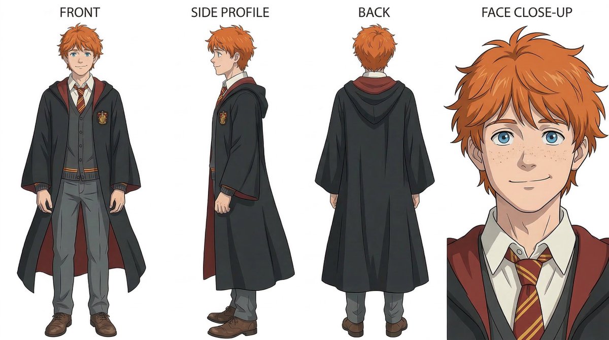Ghibli-Inspired Character Turnaround 4