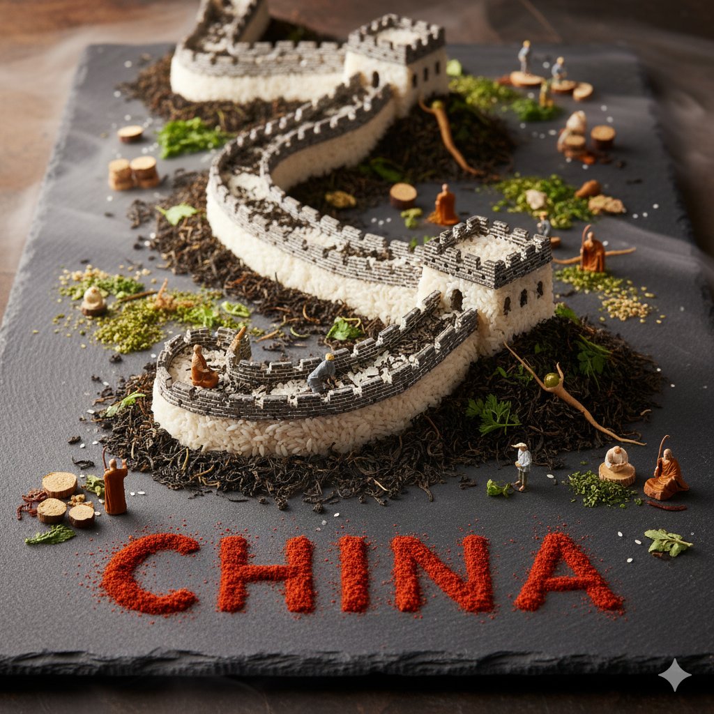 Food Art Diorama of the Great Wall of China Prompt 2