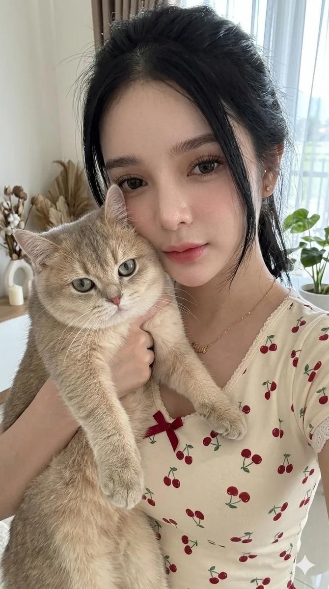 Realistic Asian Woman Loungewear Portrait 2