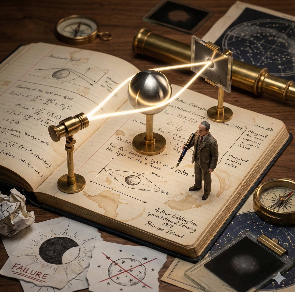 Kinetic Sculpture of Scientific Discovery in a Lab Notebook