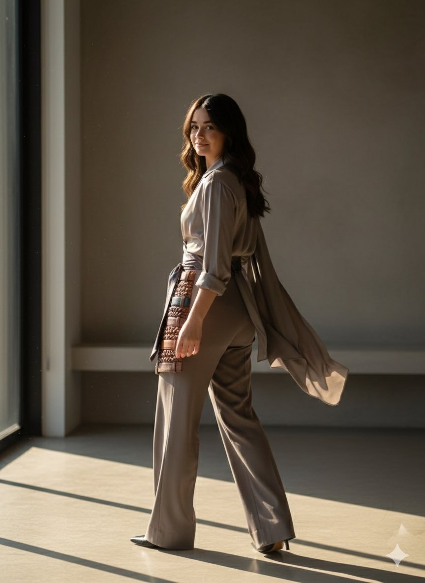 Chic Cinematic Portrait with Soft Draping