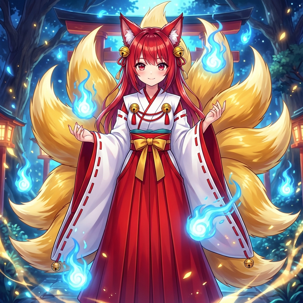Transforming into a Nine-Tailed Fox (Kitsune)