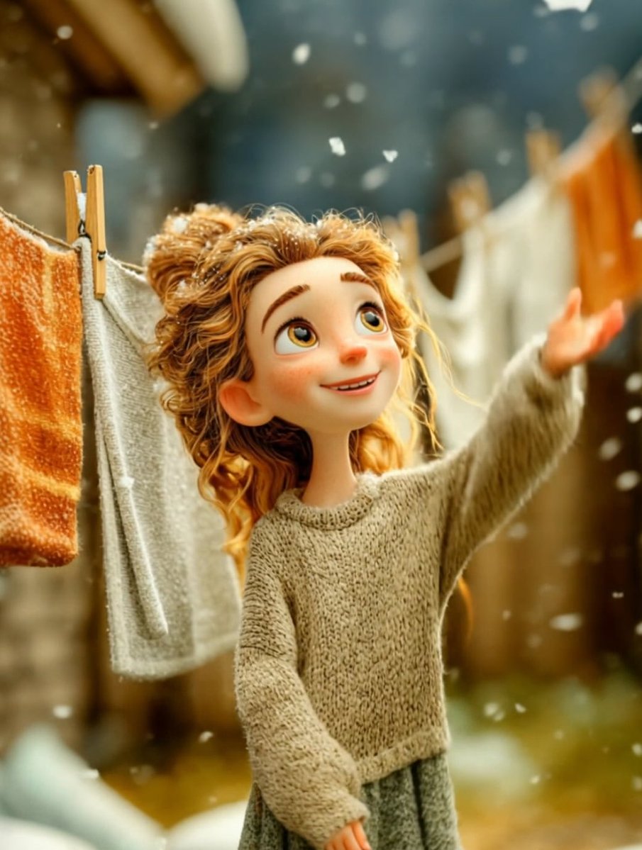 Cinematic Winter Portrait of Childlike Wonder Prompt