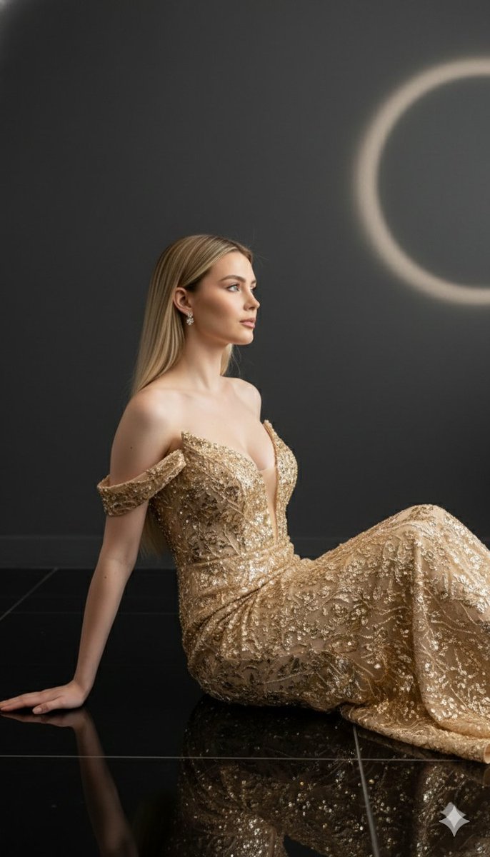 Luxurious 8K Portrait of Polina Gagarina in a Gold Gown 2