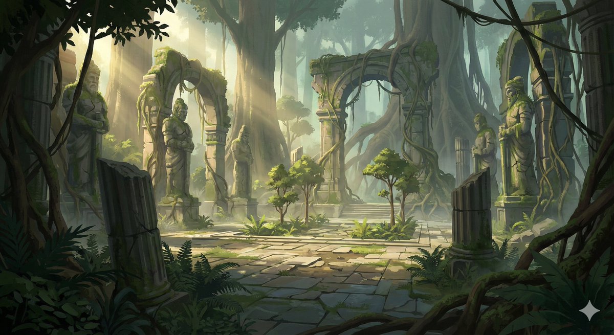 Cinematic Concept Art for Ancient Abandoned Jungle City