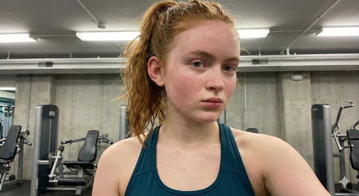 Sadie Sink Post-Workout Candid Selfie 2