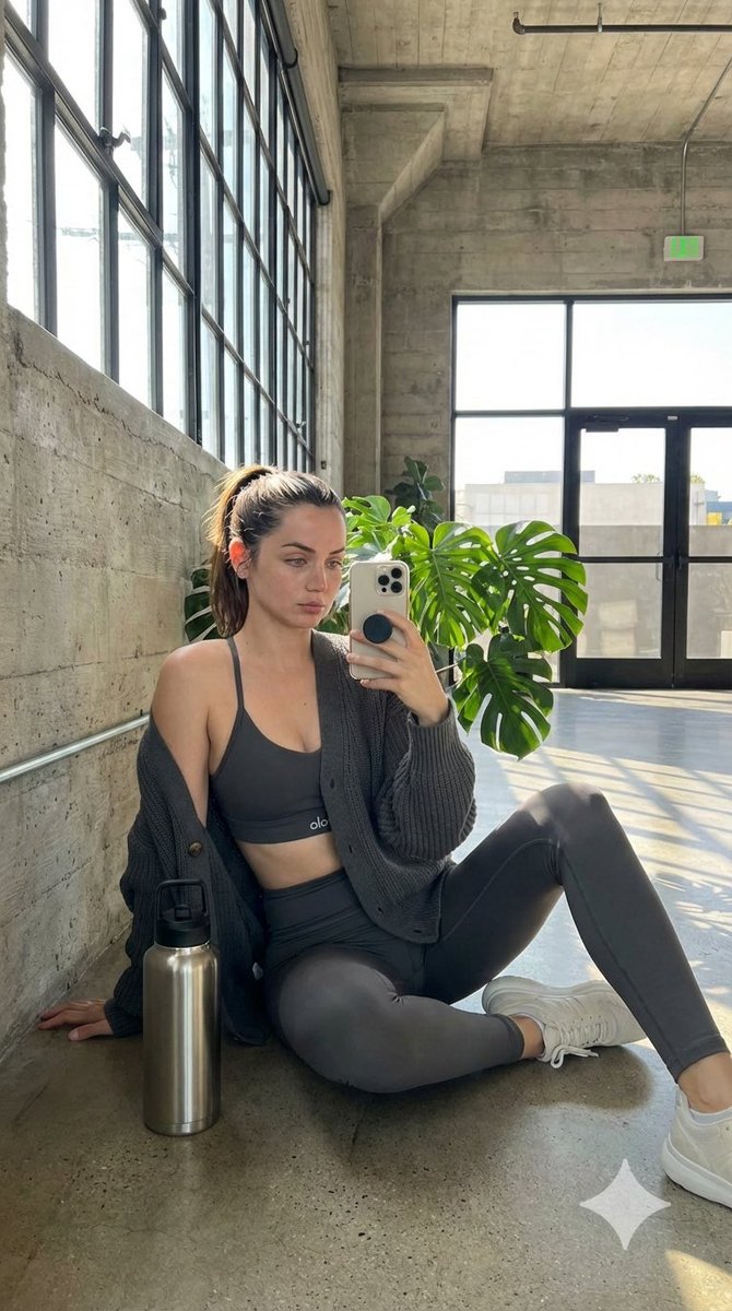 Candid Post-Workout Shot in Brutalist Architecture 3