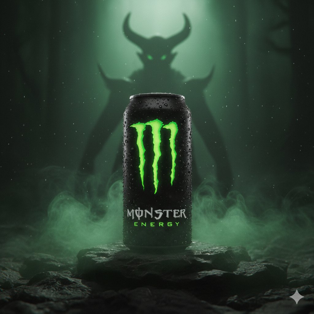 Dark Fantasy Product Shot of Monster Energy Drink