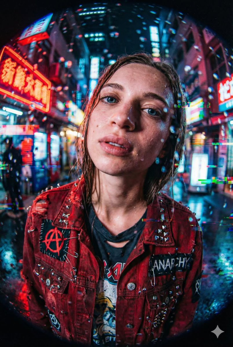 Neo-Tokyo Street Style Portrait Prompt with Glitch Effects 4