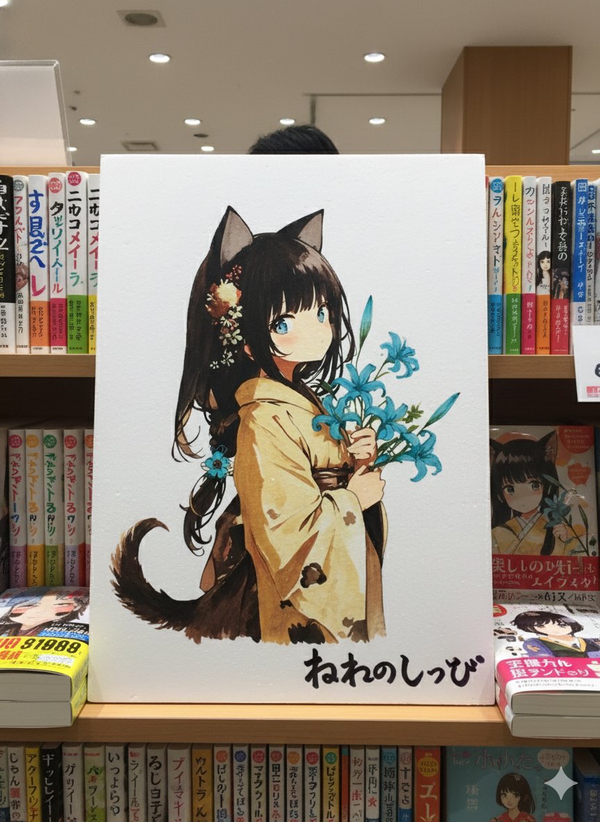 Bookstore POP display with acrylic marker illustration 2