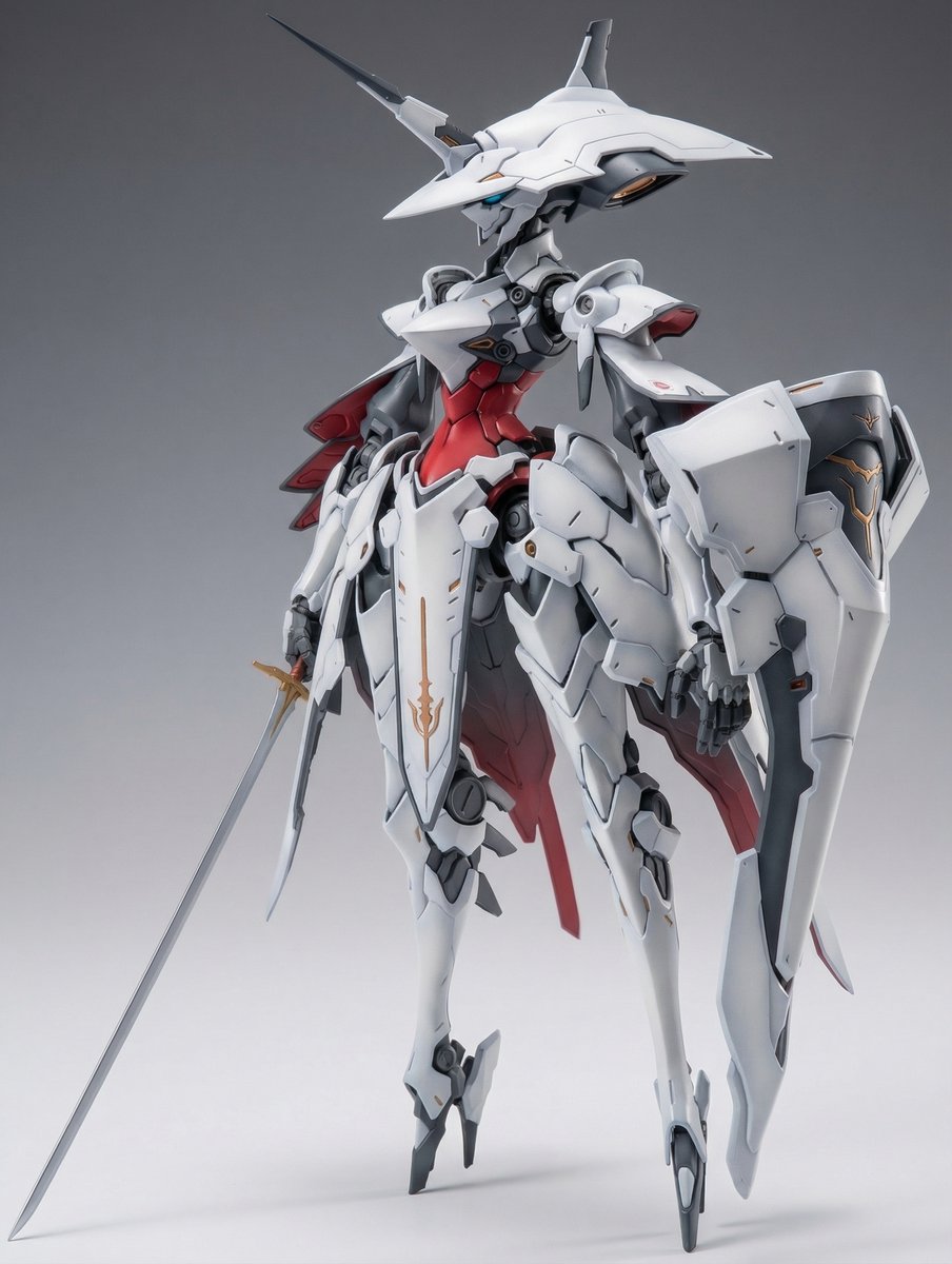 Full Armor Mecha Girl model kit concept prompt 2