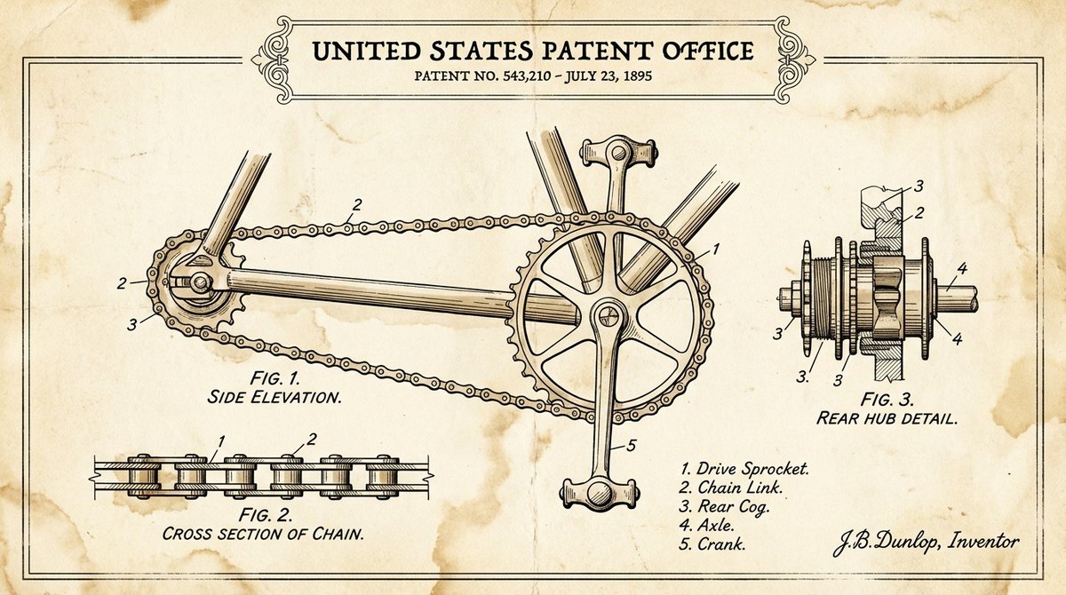 Vintage Patent Drawing Technical Illustration 2