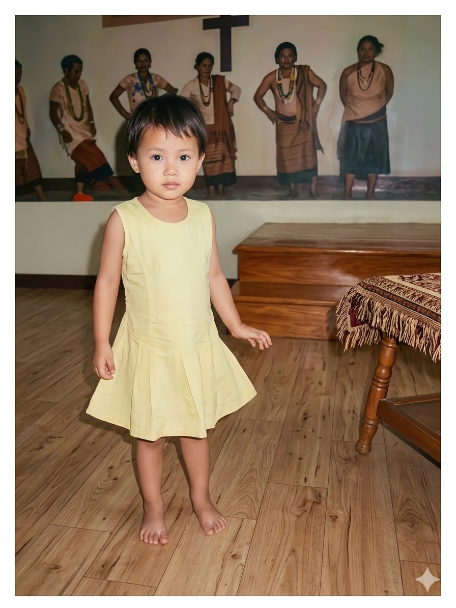 Vintage Photo Restoration of East Asian Girl 2
