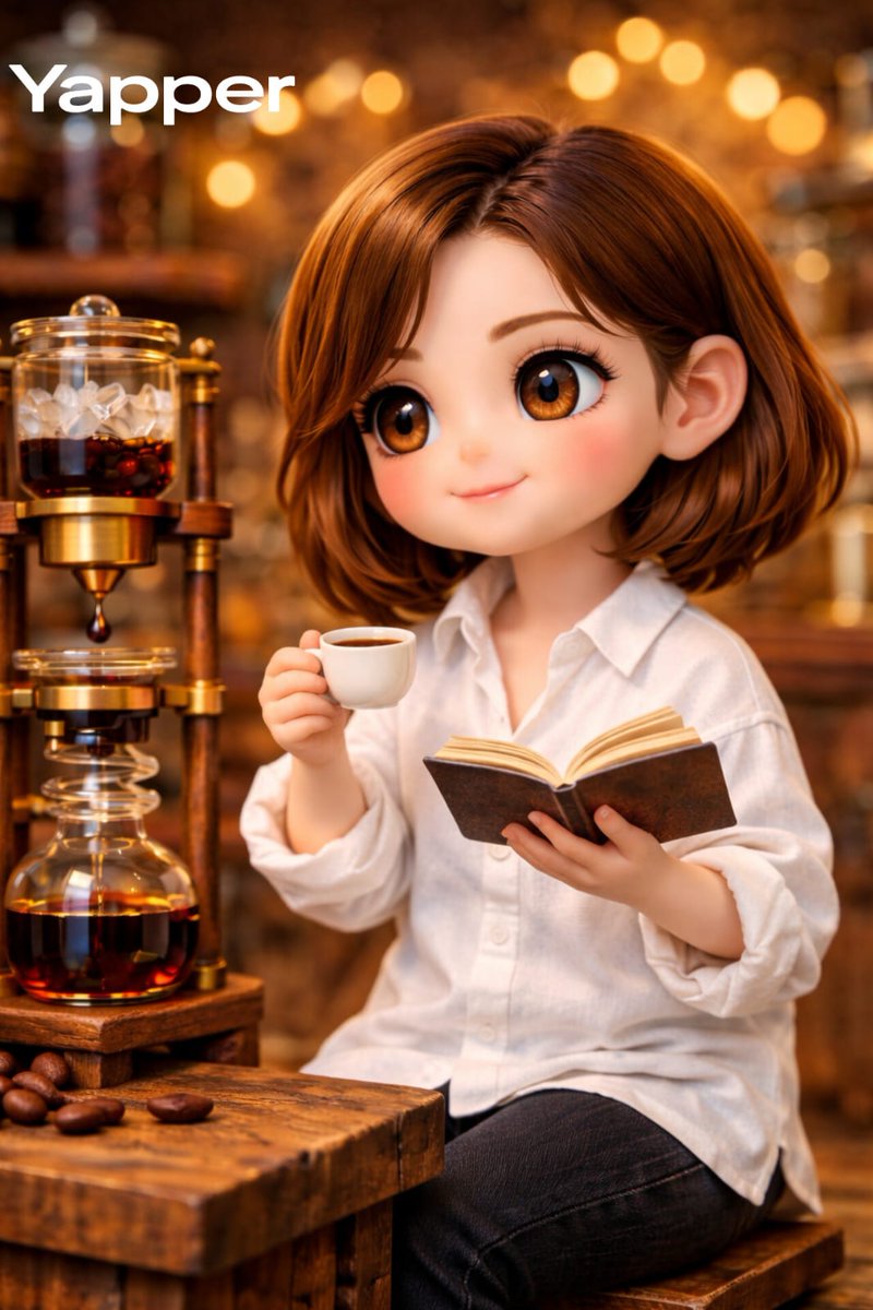 Miniature Coffee Shop Diorama with Chibi Girl 3