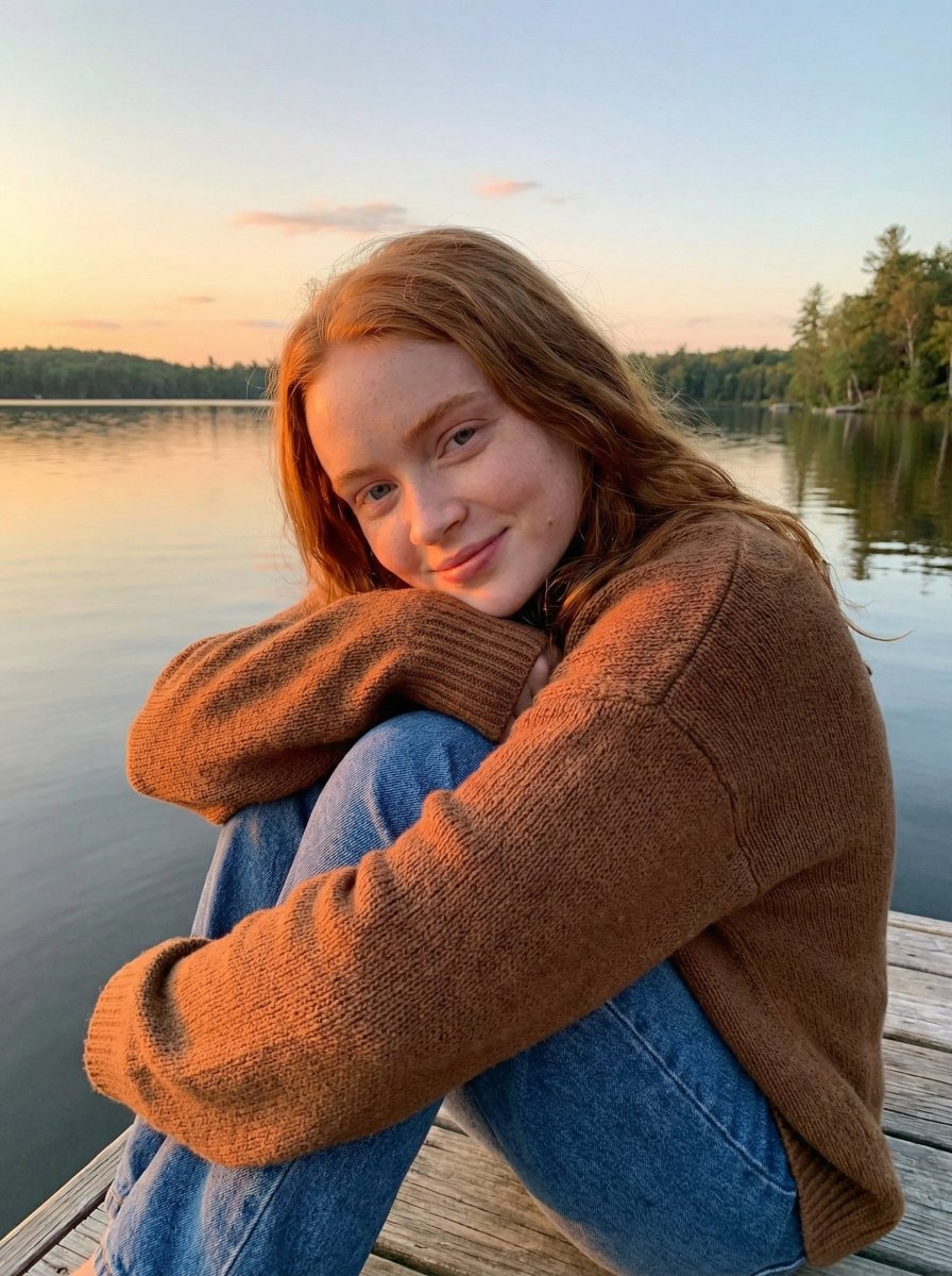 Golden Hour Sunset Portrait on a Lakeside Dock 4