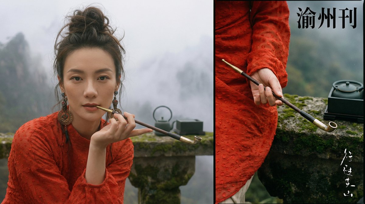 Cinematic Chinese Style Editorial Prompt (Ma Sichun Style) 2