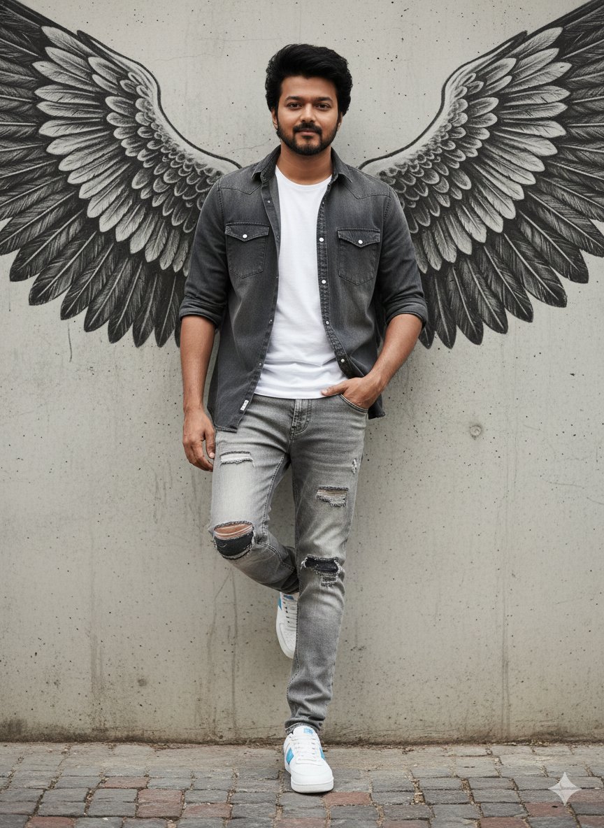 Urban Cinematic Portrait with Painted Angel Wings