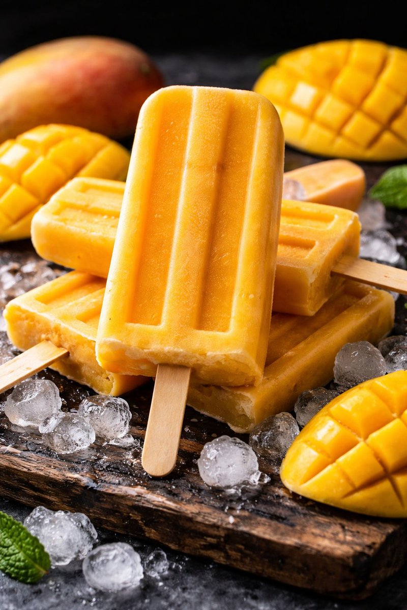 8K Food Photography Prompt for Mango Popsicles 3
