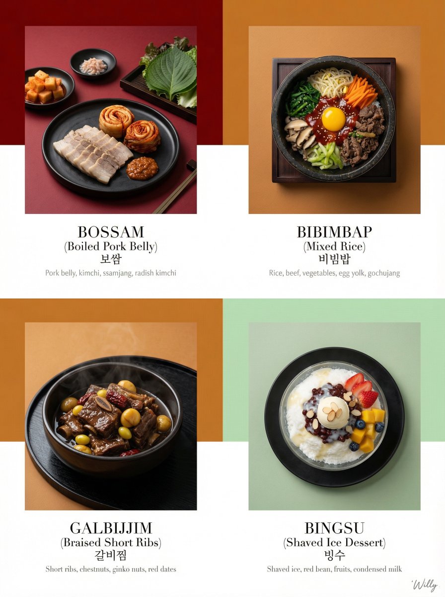 Luxury Korean Tasting Menu Editorial Layout Prompt