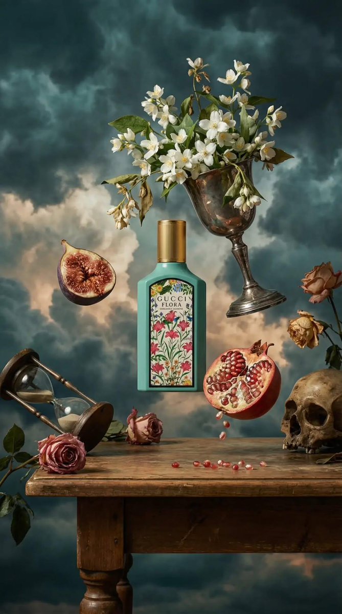 Surreal Baroque Still Life Perfume Ad Prompt 3