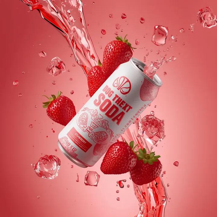 Hyper-photorealistic soda can product advertisement prompt 2