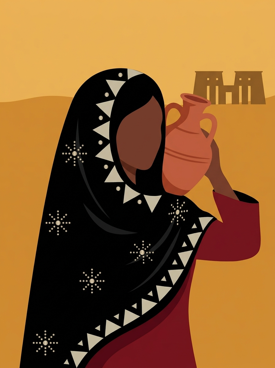 Sa'idi Egyptian Woman Vector Illustration 3