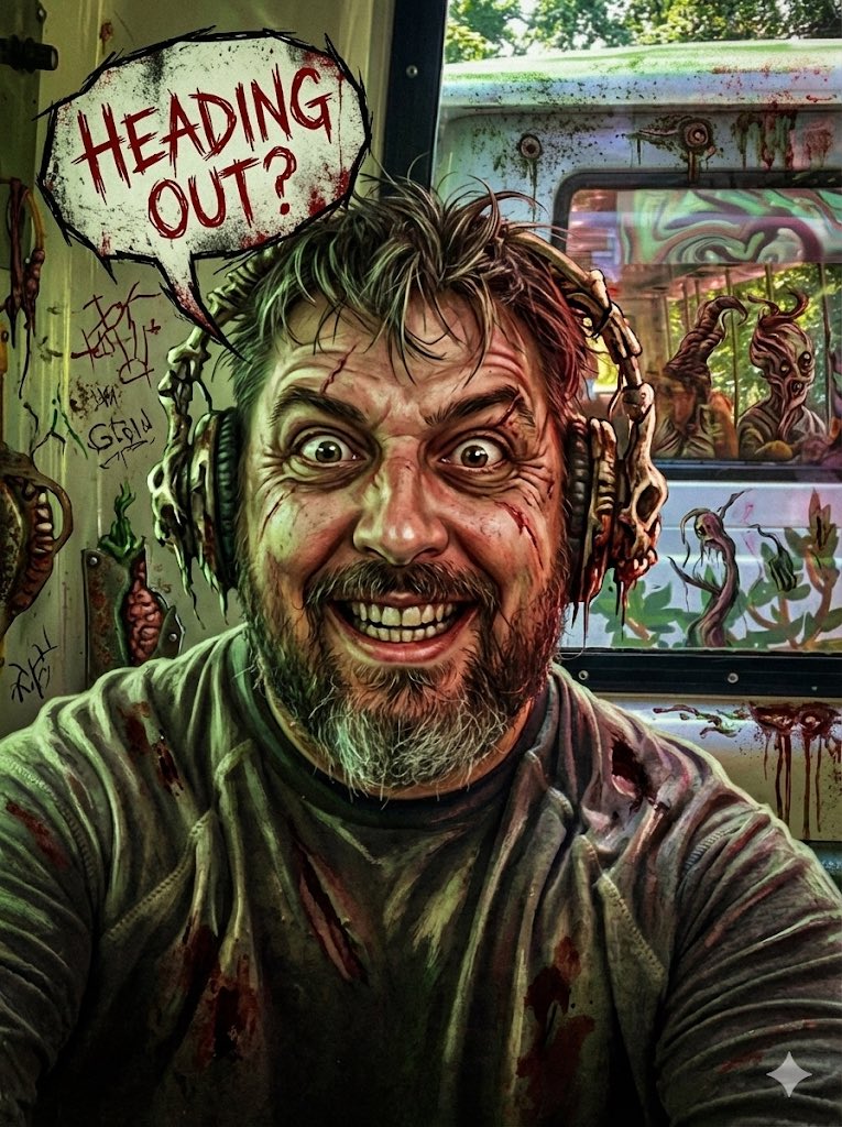 Messed Up Psycho Image with Speech Bubble
