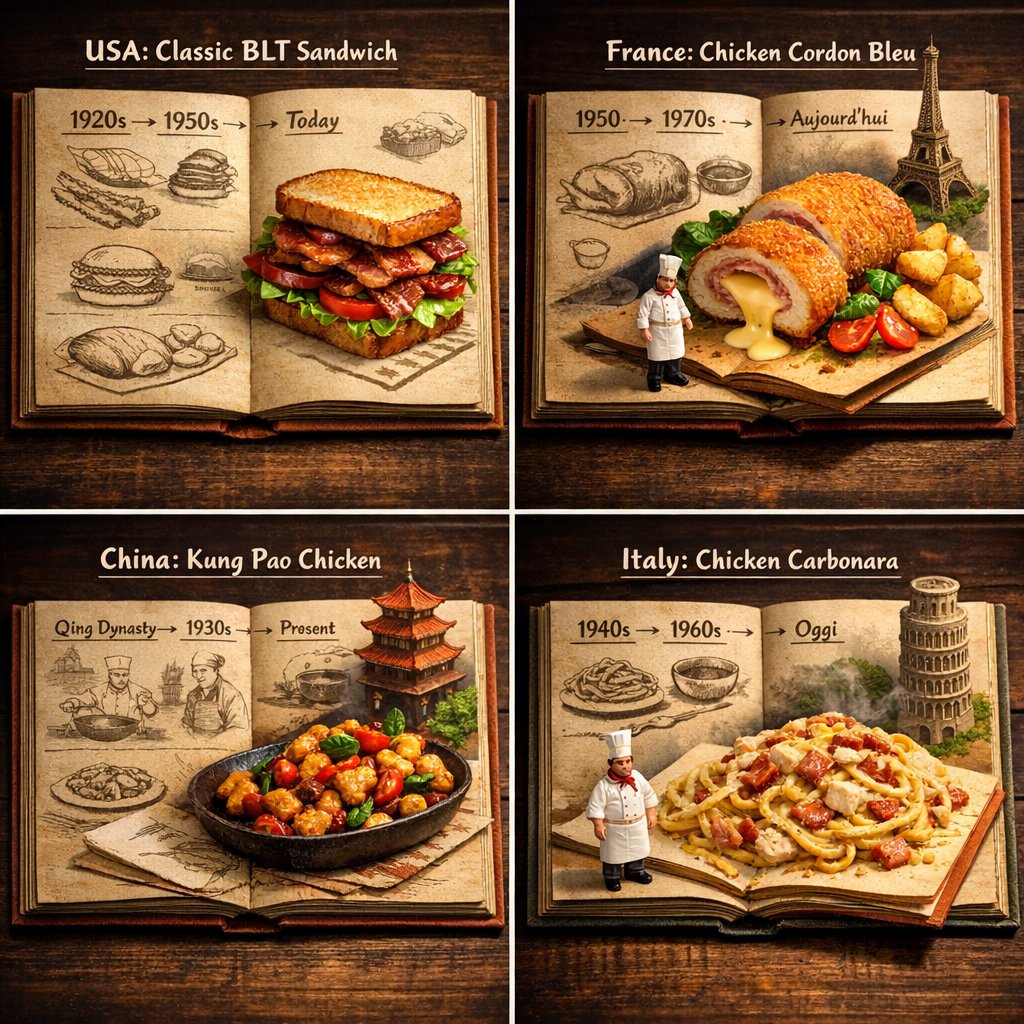 Culinary Atlas Grid: 3D Pop-up Recipe Dioramas 2