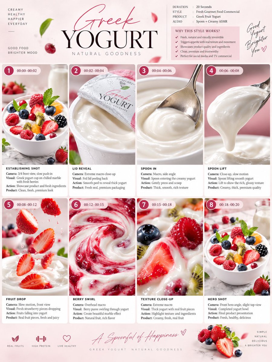Comic / Storyboard - Greek Yogurt Commercial Storyboard