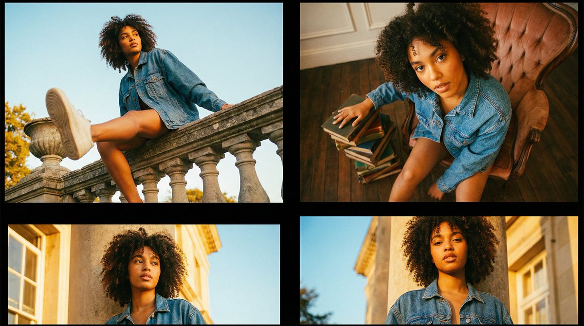 Editorial Fashion Portrait Series Grid Template