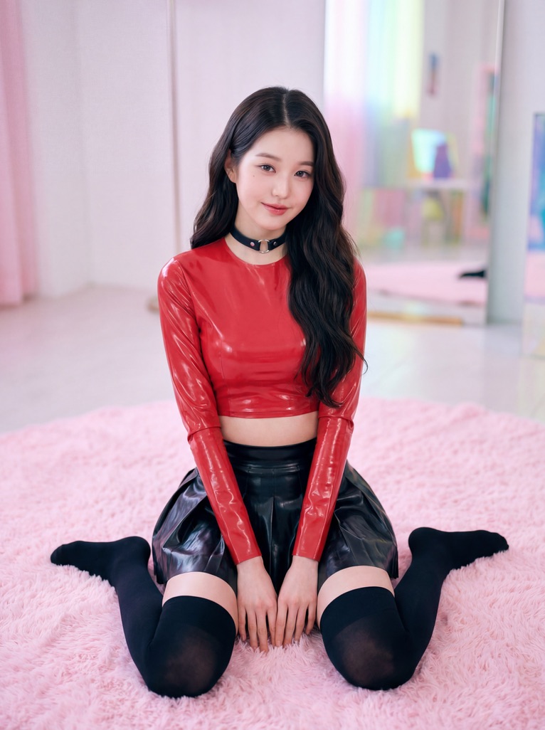 Wonyoung Latex Portrait on Pink Rug 2