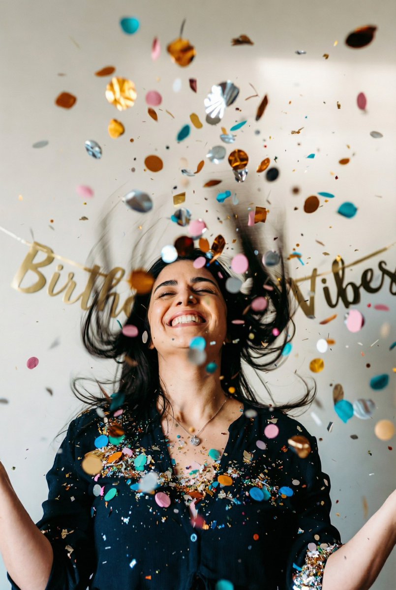 Joyful Confetti Celebration Portrait