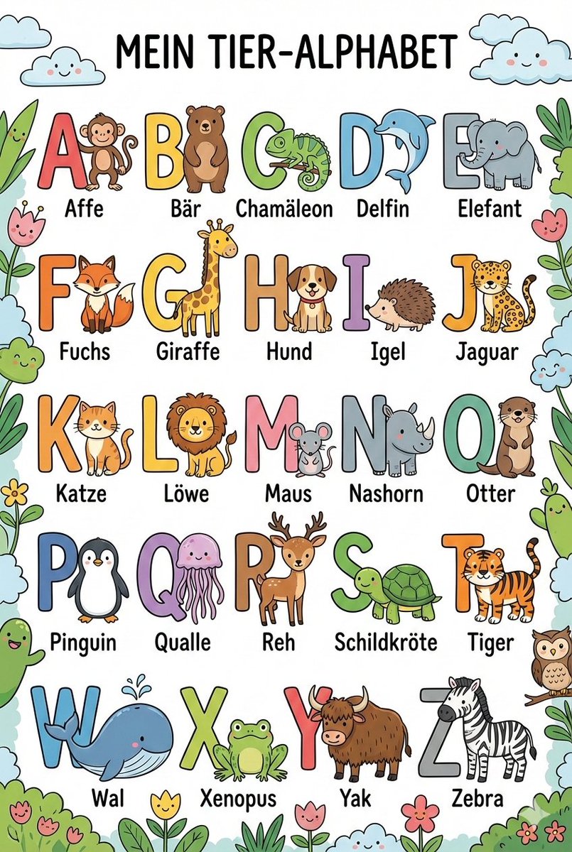 German alphabet poster for children 2