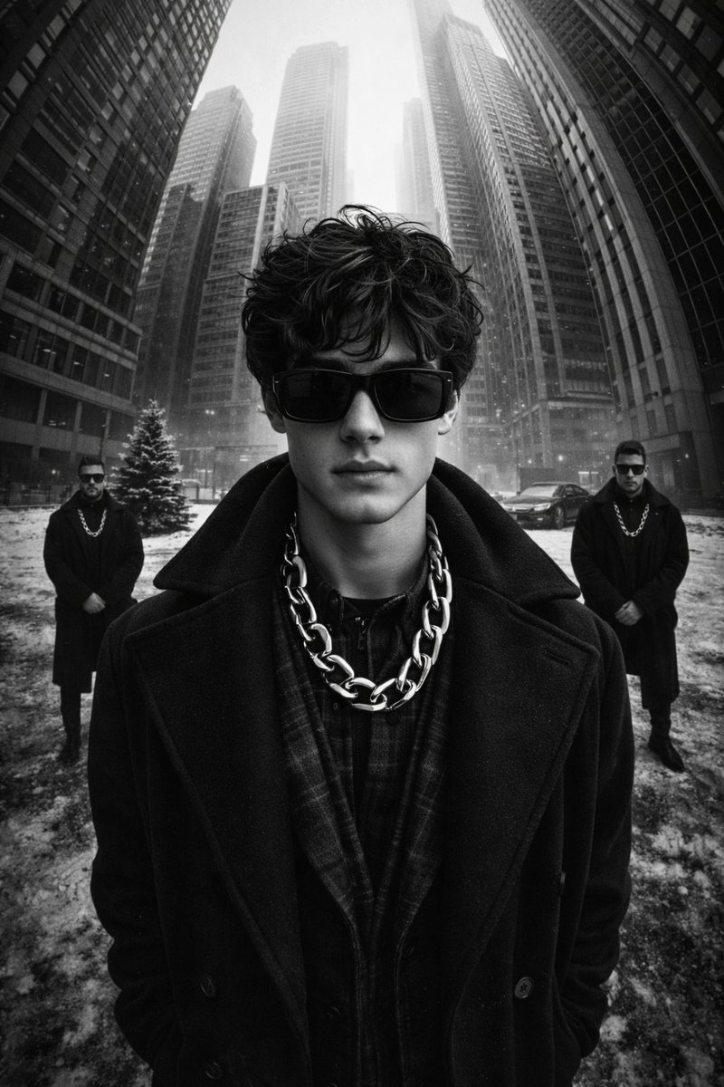 High-Contrast Black and White Street Fashion Editorial 2