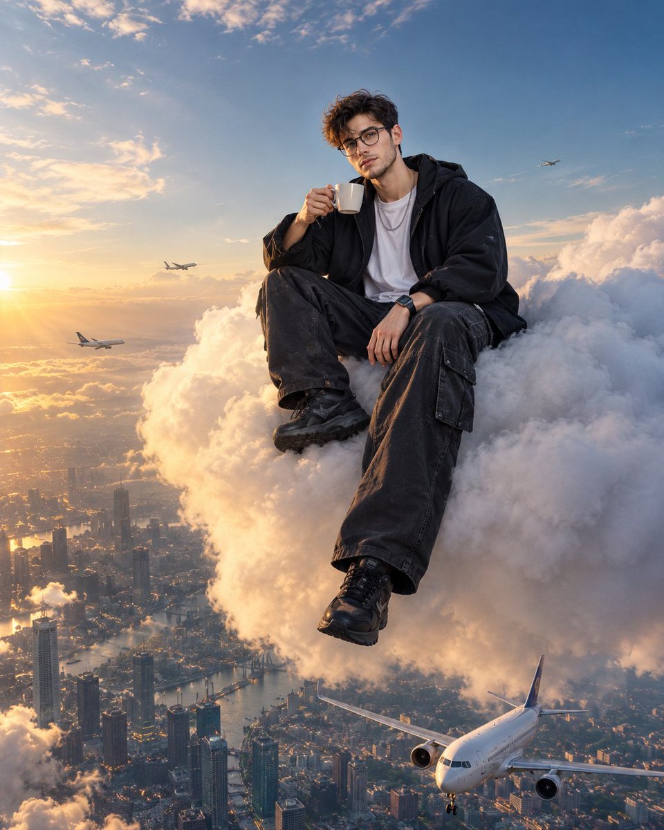 Social Media Post - Surreal Cloud Coffee Scene