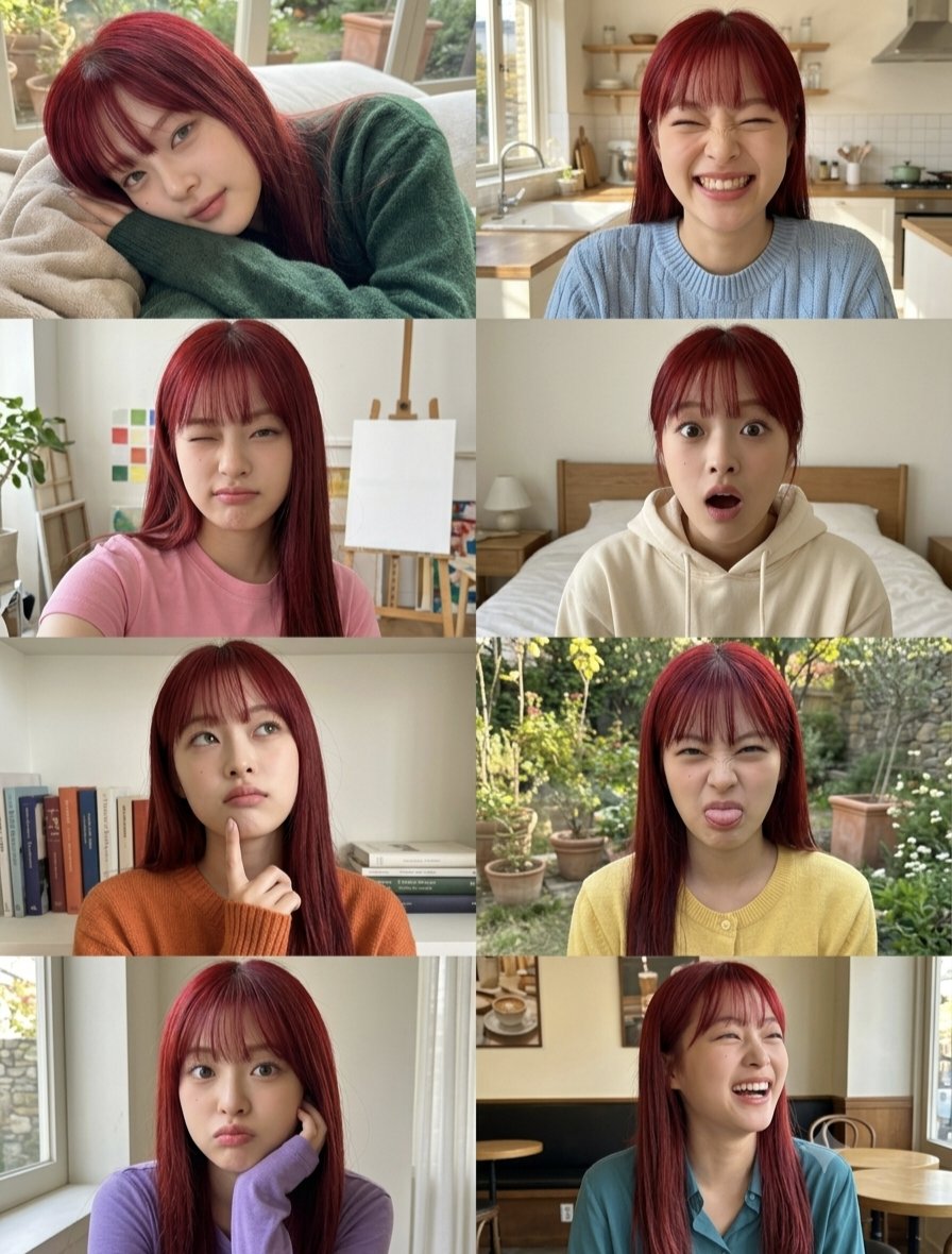 Red Hair Woman Portrait Collage