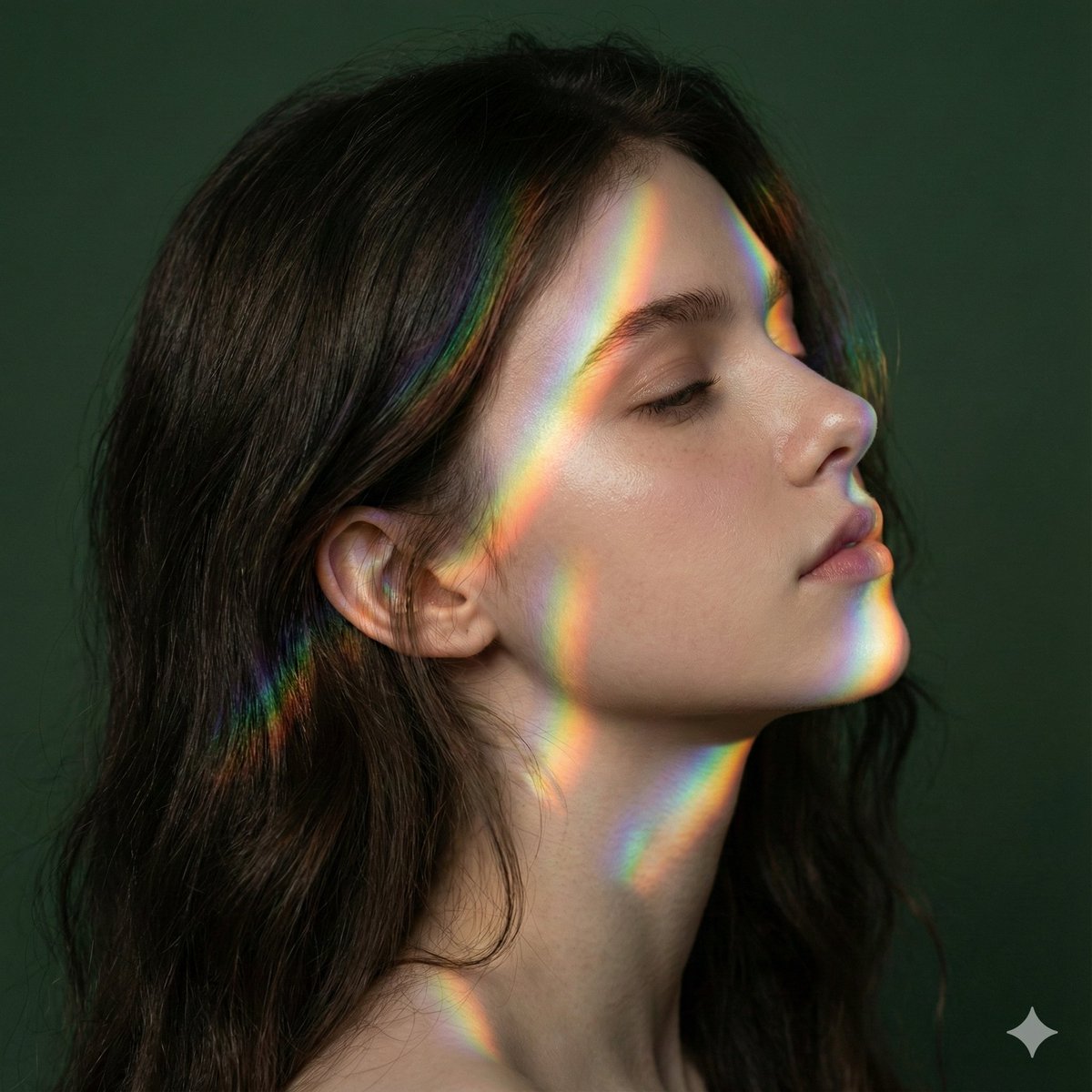 Cinematic Portrait with Identity Preservation and Prism Lighting