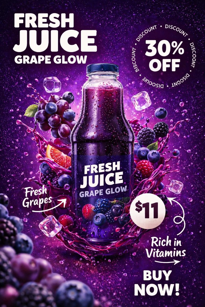Product Photography Poster with Liquid Splash and Text Overlays 3
