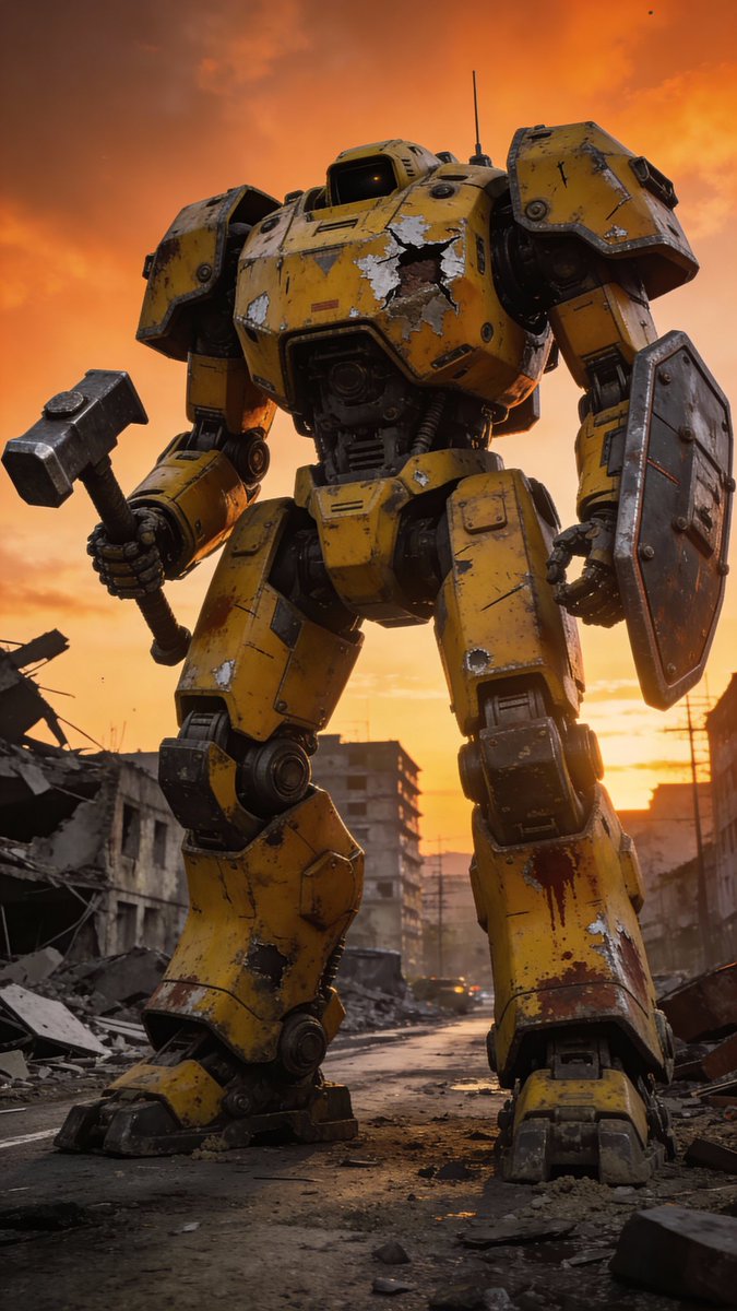 Photorealistic Battle-Damaged Mech Prompt 2