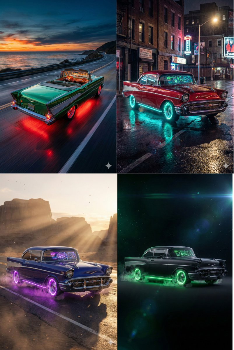 Retro-Futuristic Muscle Car Prompt