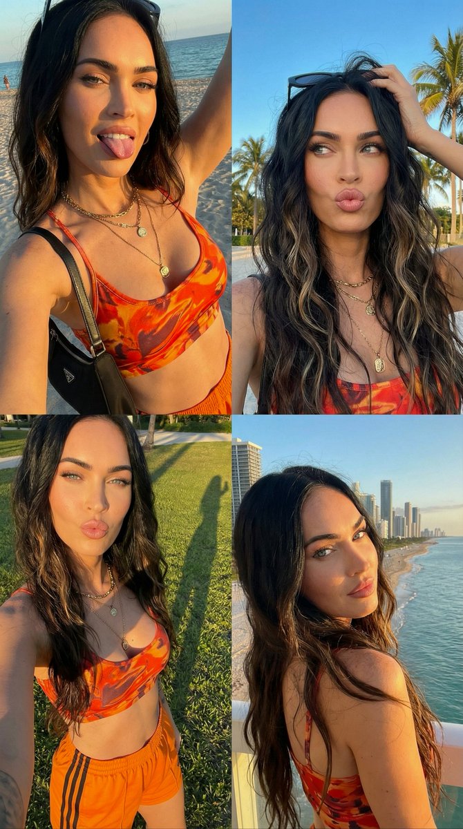 Megan Fox 2x2 Golden Hour Selfie Collage 2