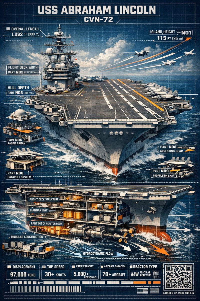 Cinematic Engineering Infographic of USS Abraham Lincoln 2