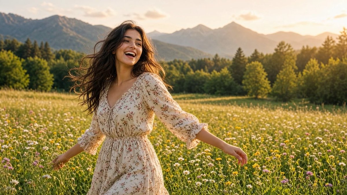 Woman Singing in Meadow Music Video