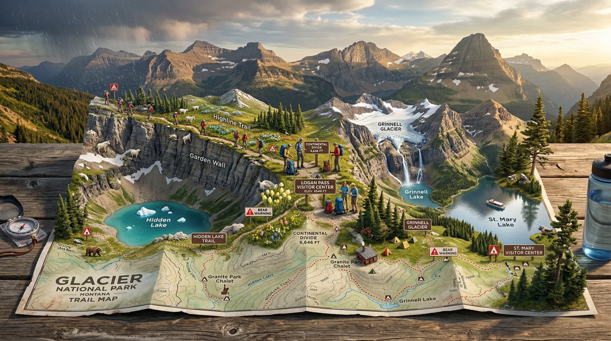 National Park Trail Map Miniature Ecosystem Diorama 4