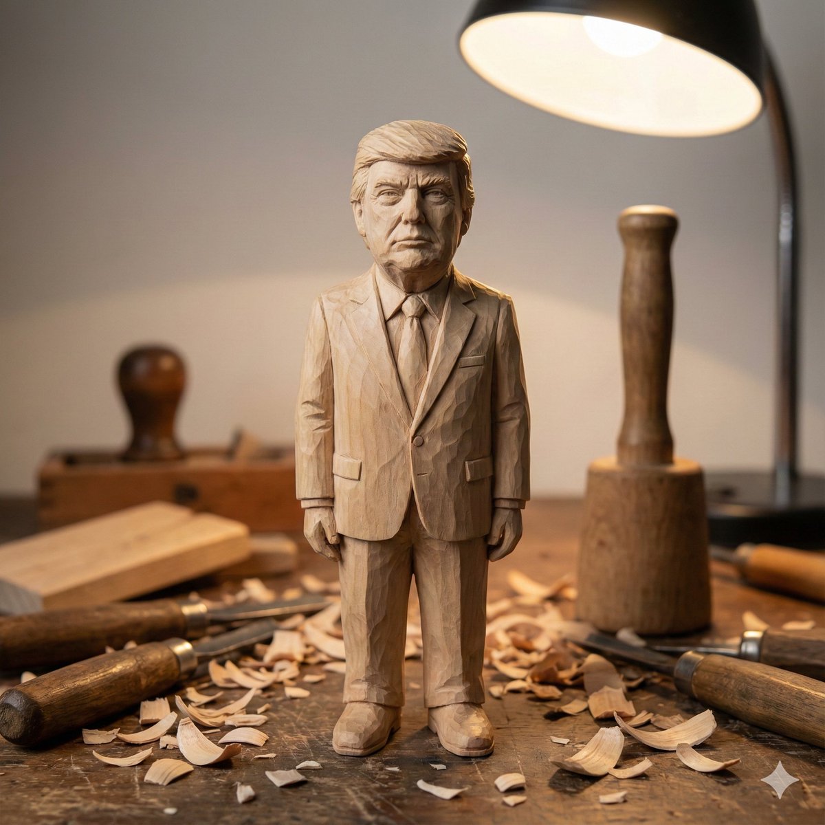 Hand-carved wooden miniature figure prompt 2