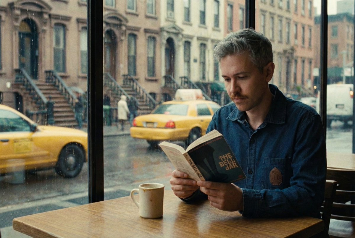 Cinematic Still of a Man in a Coffee Shop 2
